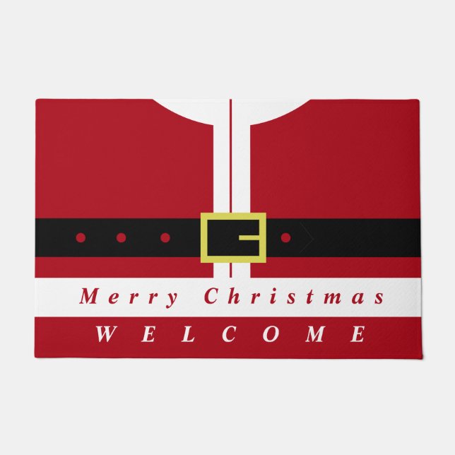 Funny Christmas Doormat Santa Design Welcome (Front)