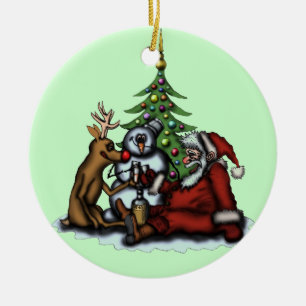 Funny Christmas drinking party tree ornament