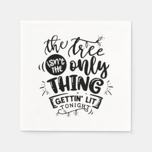 funny Christmas drinking party word art Napkin