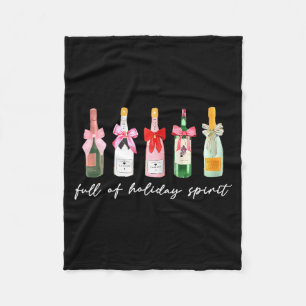 Funny Christmas Drinks Tail Champagne Holiday Srit Fleece Blanket