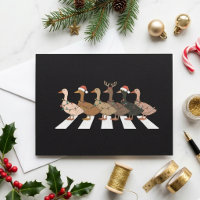 Funny Christmas Ducks Crossing Santa Hat Design