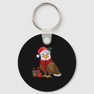 Funny Christmas Eagle Patriotic Bald Eagle With Sa Key Ring