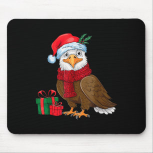 Funny Christmas Eagle Patriotic Bald Eagle With Sa Mouse Mat
