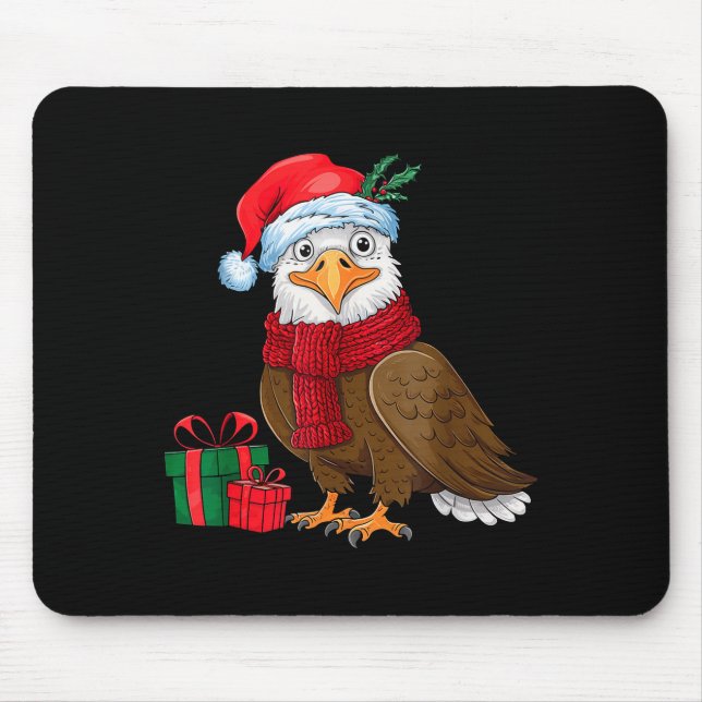 Funny Christmas Eagle Patriotic Bald Eagle With Sa Mouse Mat (Front)