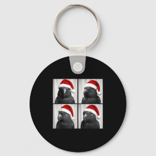 Funny Christmas Eclectus Parrot Santa Photo Booth  Key Ring