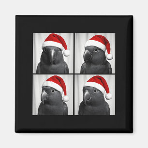 Funny Christmas Eclectus Parrot Santa Photo Booth  Magnet