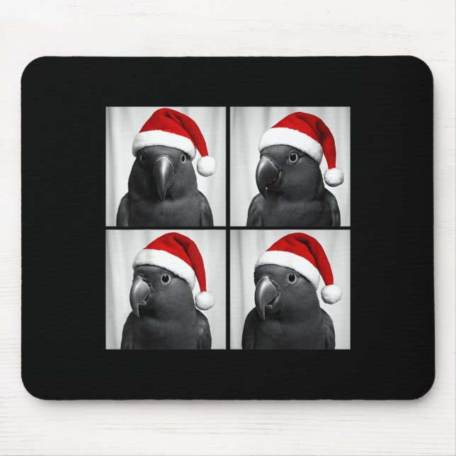 Funny Christmas Eclectus Parrot Santa Photo Booth  Mouse Mat (Front)