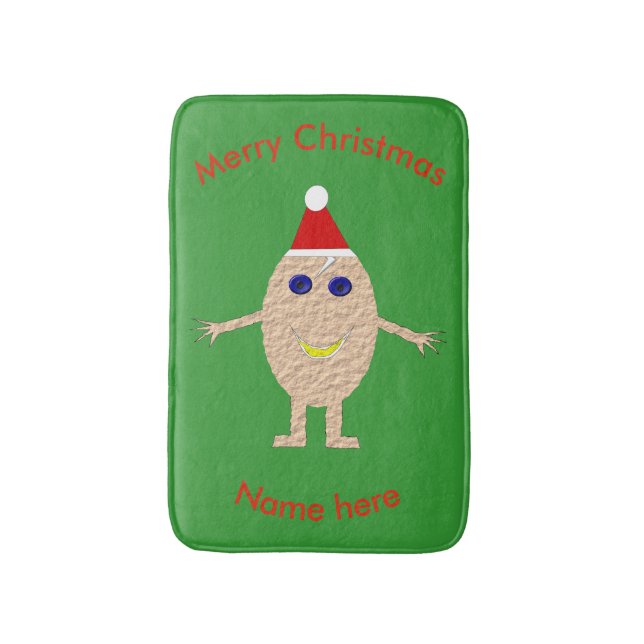 Funny Christmas Egg Bath Mat (Front Vertical)