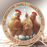 Funny Christmas Egg Carton Labels Cute Fun Chicks<br><div class="desc">A funny cute chicken christmas scene photography design. Easily customise this stickers to your brand and add your own photo if wanted! Designed with ❤ by Zaubershirts -</div>
