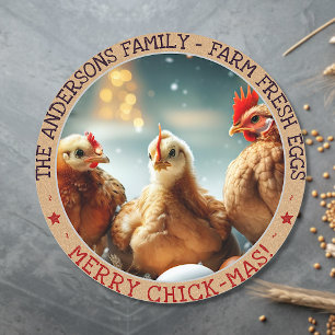 Funny Christmas Egg Carton Labels Cute Fun Chicks 