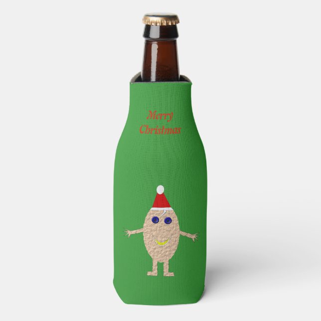 Funny Christmas Egg Custom Bottle Cooler (Bottle Front)