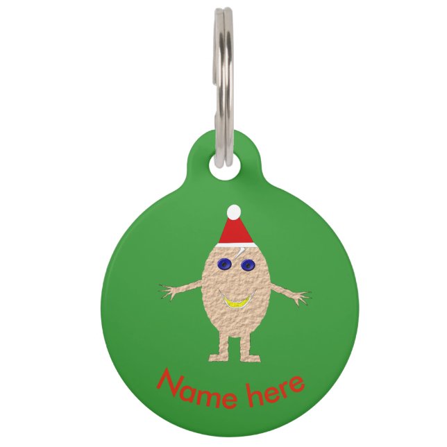 Funny Christmas Egg Custom Dog Tag (Front)