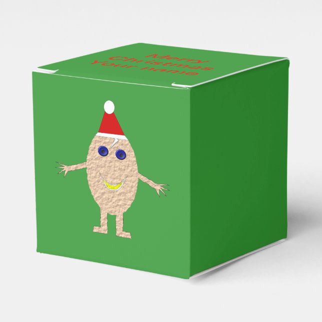 Funny Christmas Egg Custom Favour Box (Front Side)