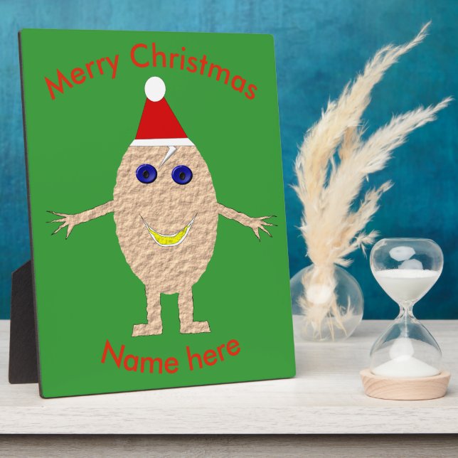 Funny Christmas Egg Custom Plaque (Side)