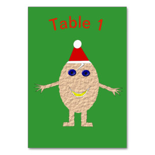 Funny Christmas Egg Custom Tablecard Table Number