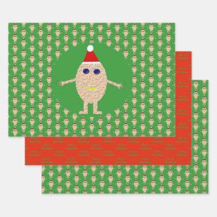 Funny Christmas Egg Custom Wrapping Paper Sheet