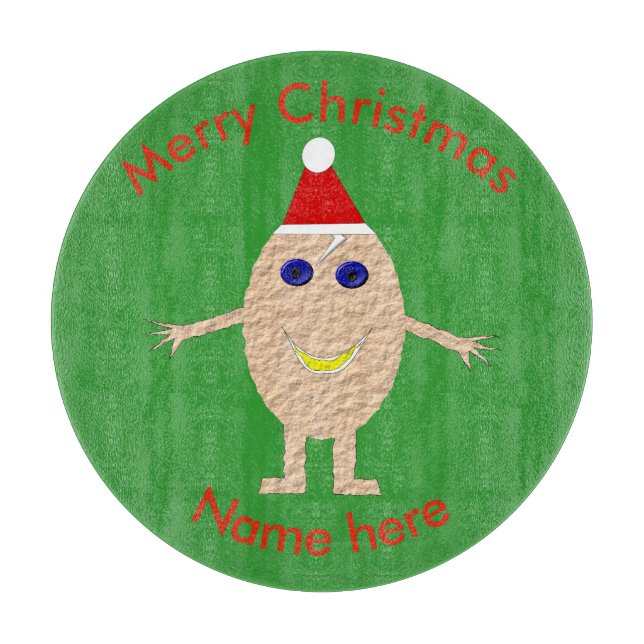 Funny Christmas Egg Cutting Board (Front)