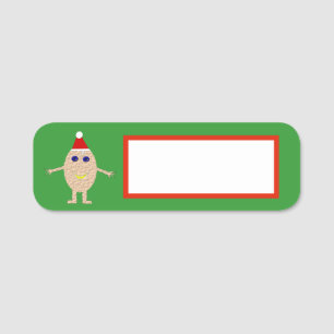 Funny Christmas Egg Name Tag
