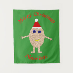 Funny Christmas Egg Personalised Tapestry