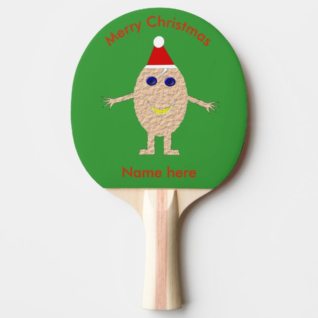 Funny Christmas Egg Ping Pong Paddle (Front)