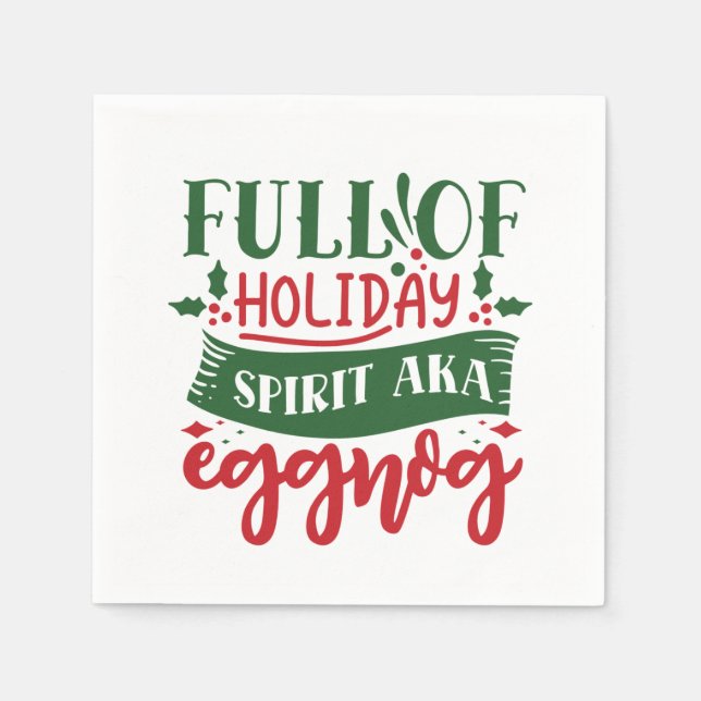 funny Christmas eggnog lovers party Napkins (Front)