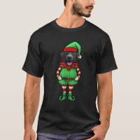 Funny Christmas Elf Black Lab Dog Black Labrador R