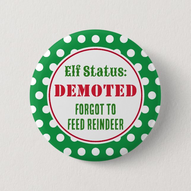 Funny Christmas Elf  Button (Front)