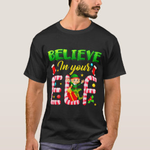Funny Christmas Elf Design Believe In Your Elf Men T-Shirt