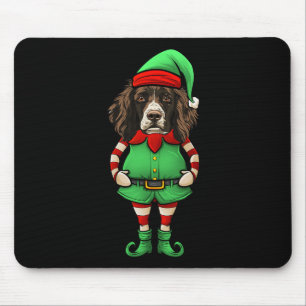 Funny Christmas Elf English Springer Spaniel Dog Mouse Mat