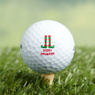 Funny Christmas elf feet Holiday golf ball gift