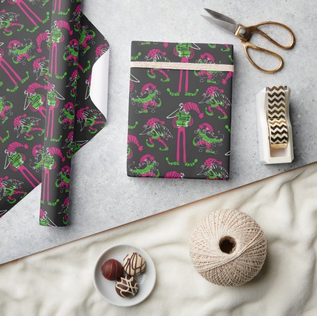 Funny Christmas Elf Gnome  Wrapping Paper (Crafts)