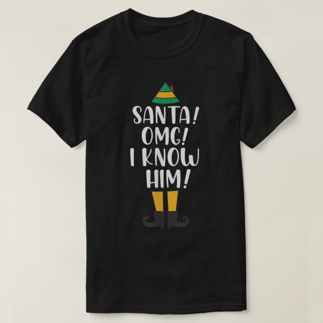 Funny Christmas Elf Holiday Design T-Shirt (Design Front)