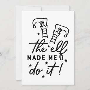 Funny Christmas Elf made me Do it Funny Retro Cool Announcement