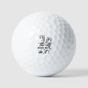 Funny Christmas Elf made me Do it Funny Retro Cool Golf Balls