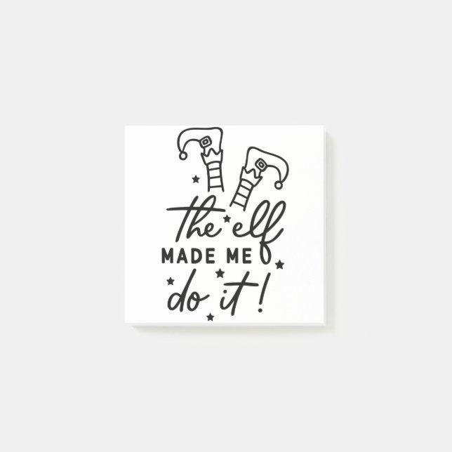 Funny Christmas Elf made me Do it Funny Retro Cool Post-it Notes (Front)