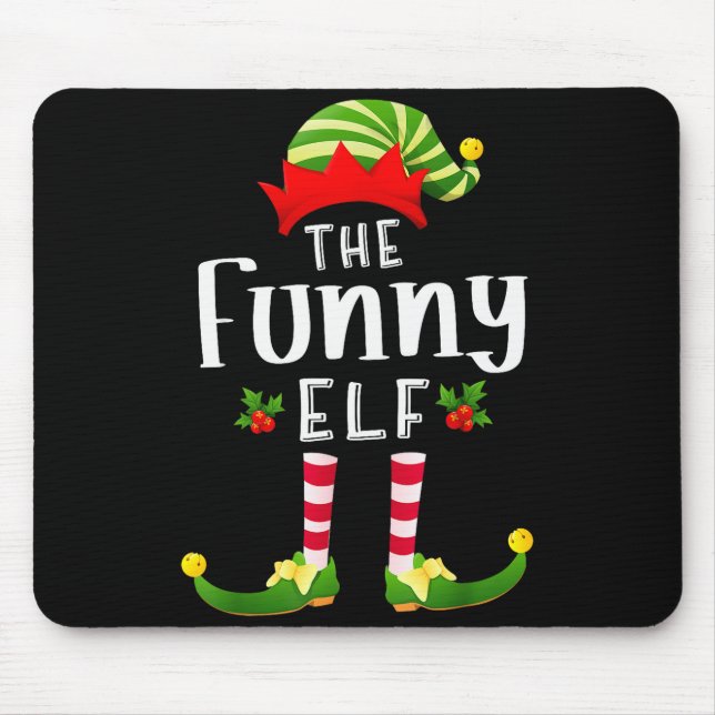 Funny Christmas Elf Matching Pajama X-mas Party  Mouse Mat (Front)