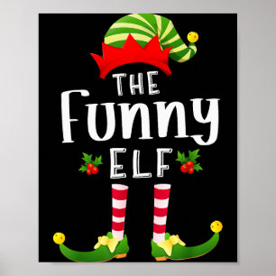 Funny Christmas Elf Matching Pajama X-mas Party  Poster