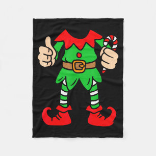 Funny Christmas Elf Outfit Costume Xmas Family Adu Fleece Blanket