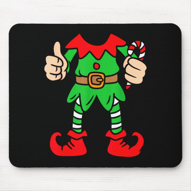 Funny Christmas Elf Outfit Costume Xmas Family Adu Mouse Mat (Front)