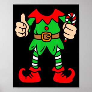 Funny Christmas Elf Outfit Costume Xmas Family Adu Poster
