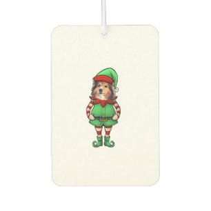 Funny Christmas Elf Shetland Sheepdog Dog Sheltie Car Air Freshener