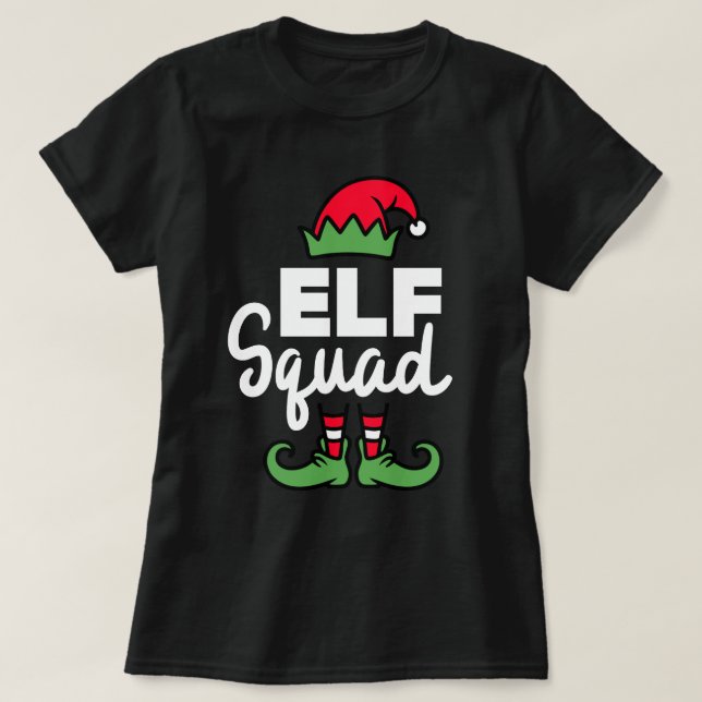 Funny Christmas Elf Squad Family Matching  T-Shirt (Design Front)