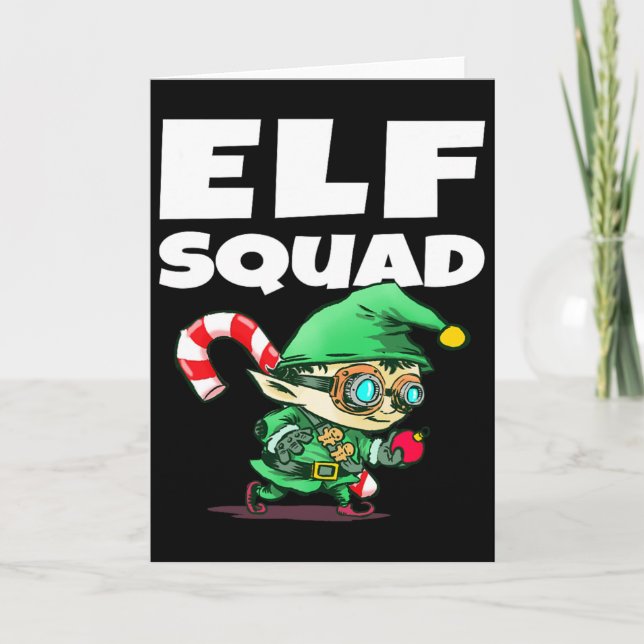 Funny Christmas Elf Squad Gift  Card (Front)