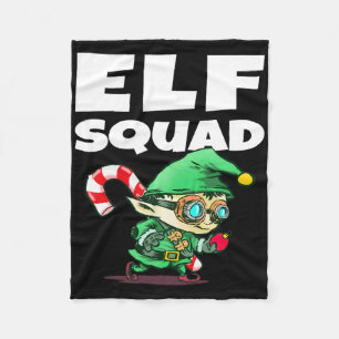 Funny Christmas Elf Squad Gift Fleece Blanket