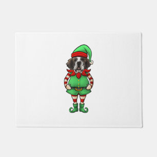 Funny Christmas Elf St Bernard Dog Saint Bernard  Doormat