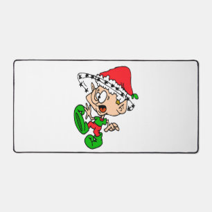 Funny Christmas Elf Xmas Holiday Joke  Desk Mat