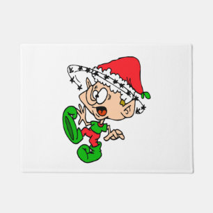 Funny Christmas Elf Xmas Holiday Joke  Doormat