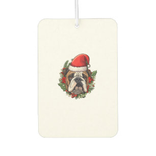 Funny Christmas English Bulldog  Car Air Freshener