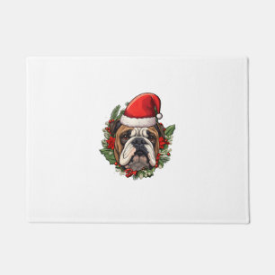 Funny Christmas English Bulldog  Doormat