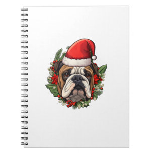 Funny Christmas English Bulldog Notebook